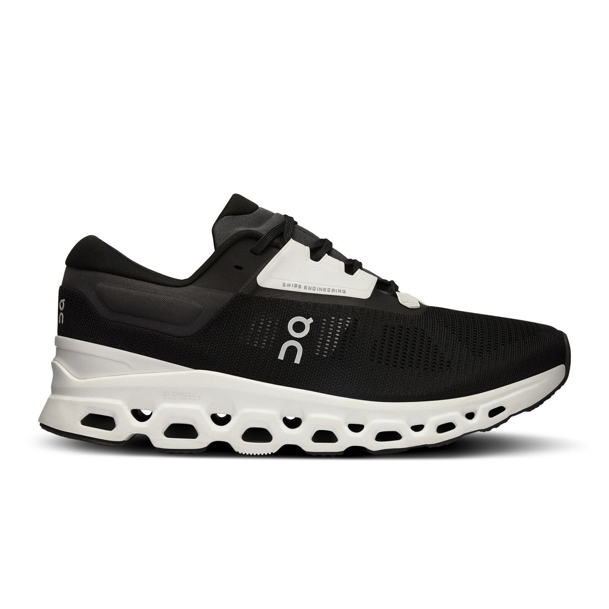 On Running Mens Cloudstratus 3 Sneakers Shoes in Black/Frost US 11.5