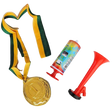 1st Gold Medal Winner + Air Horn Party Set School Sports Day Olympics Ribbon