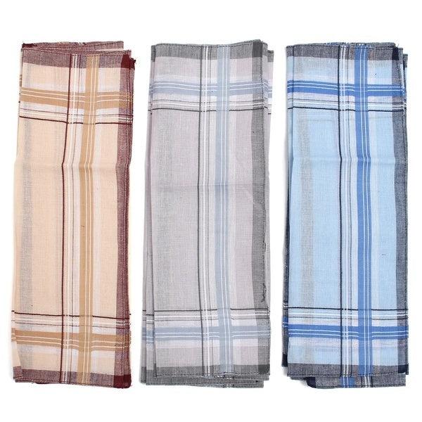 Mens HANDKERCHIEFS 100% Cotton Pocket Square Hanky Handkerchief 35x35cm - 4 Hankies