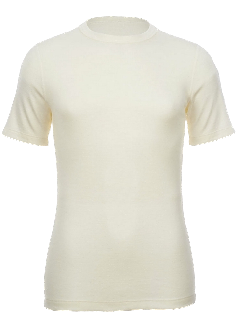 MERINO SKINS Crew Neck Short Sleeve T-Shirt Top 100% Wool Underwear Thermals - Natural