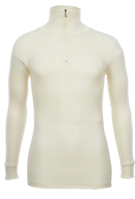 100% Wool MERINO SKINS Mens Half Zip Long Sleeve Thermal Underwear T-Shirt Top