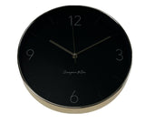 29cm Metro Wall Clock Modern Designer Minimalistic Minimal Decor - Black