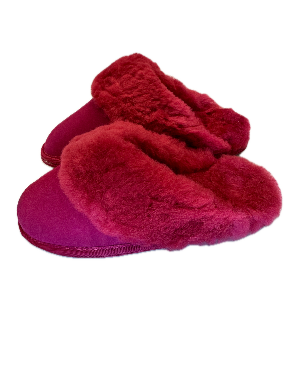 100% Sheepskin Moccasin Slippers Winter Genuine Scuffs Slip On UGG in Red