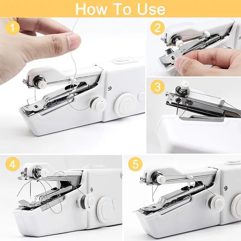 Mini Cordless Sewing Machine Portable Handheld Hand Held Stitch Home Clothes