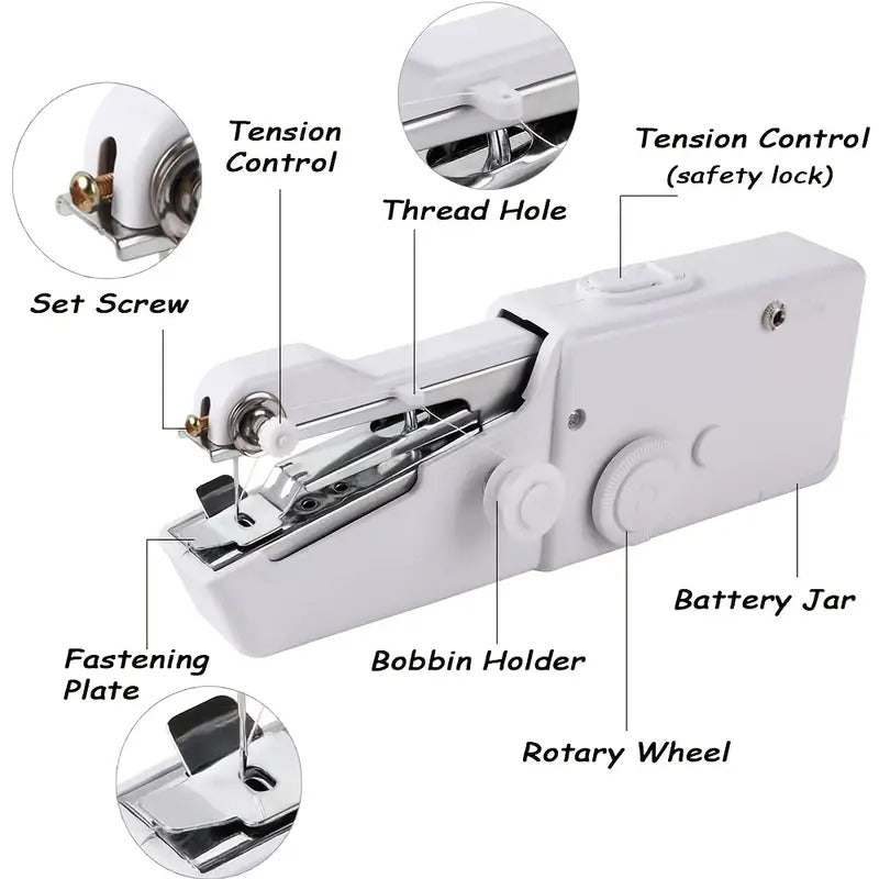 Mini Cordless Sewing Machine Portable Handheld Hand Held Stitch Home Clothes