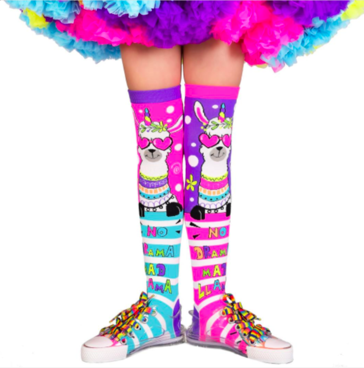 MADMIA Llama Socks Kids & Adults Long Knee High Socks - Girls Pair - Multicolour