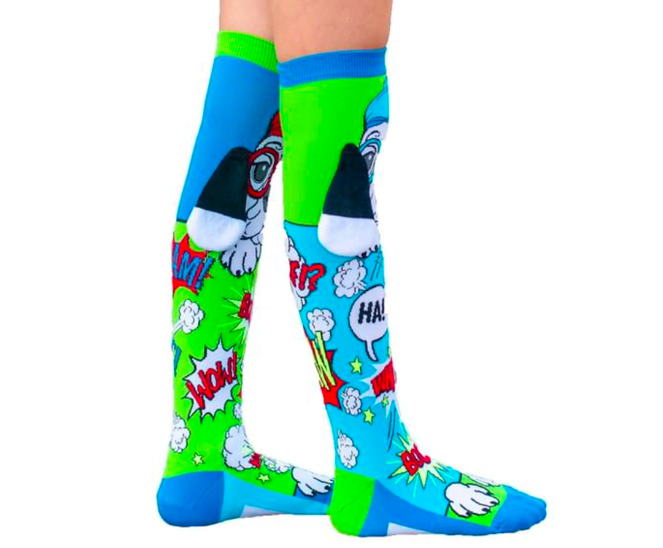 MADMIA Dog/Puppy Toddler Boy’s Long Knee High Socks - Unisex Pair -  Colour Blue