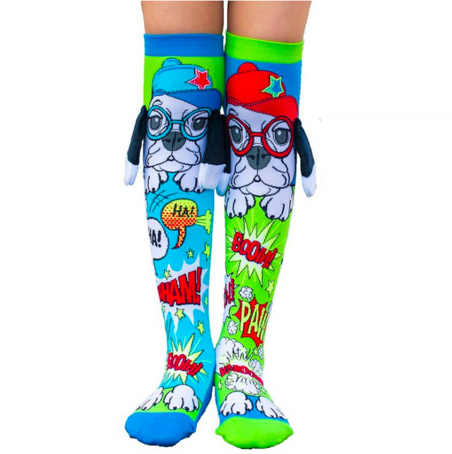 MADMIA Dog / Puppy Kids & Adults Long Knee High Socks  - Unisex - Colour Blue