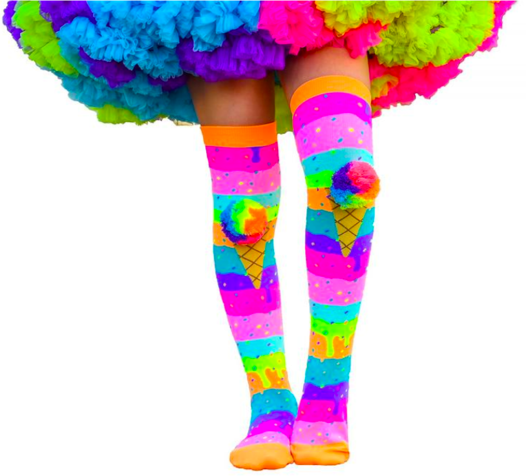 MADMIA Icecream Toddler Long Knee High Socks - Girl’s Age 3-5 - Multicolour