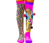 Cheeky Cheetah Girl’s Long Knee High Socks -  Toddlers Pair -  Pink/Brown