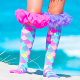 MADMIA Mermaid Frills Kids & Adults Long Knee High Socks - Girl's - Pink/Purple