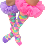 MADMIA Mermaid Frills Kids & Adults Long Knee High Socks - Girl's - Pink/Purple