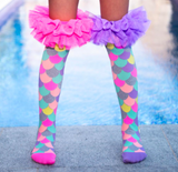 MADMIA Mermaid Frills Kids & Adults Long Knee High Socks - Girl's - Pink/Purple