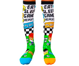 Video Game Toddler Long Knee High Socks - Boy's Unisex Pair - Multicolour