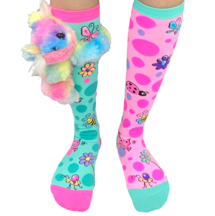 MADMIA Hug Me Koala Toddler Long Knee High Socks - Girl's Pair - Green Pink