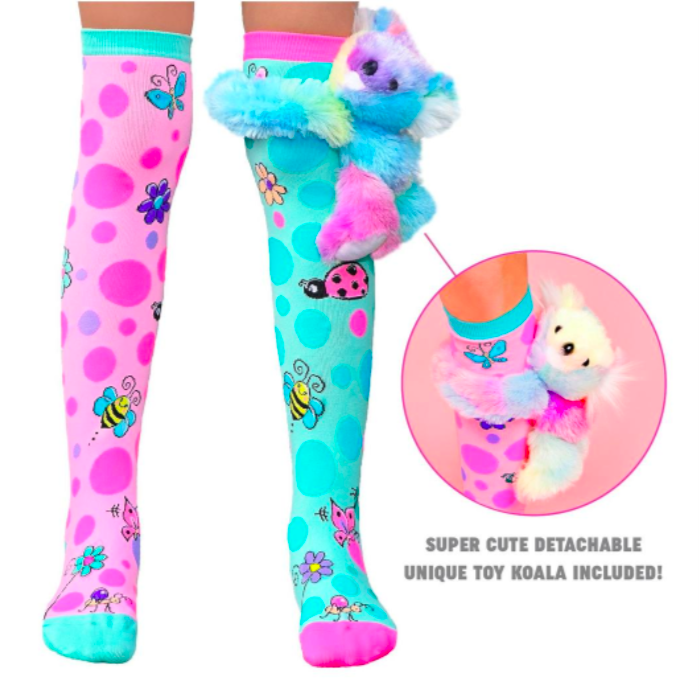 MADMIA Hug Me Koala Toddler Long Knee High Socks - Girl's Pair - Green Pink