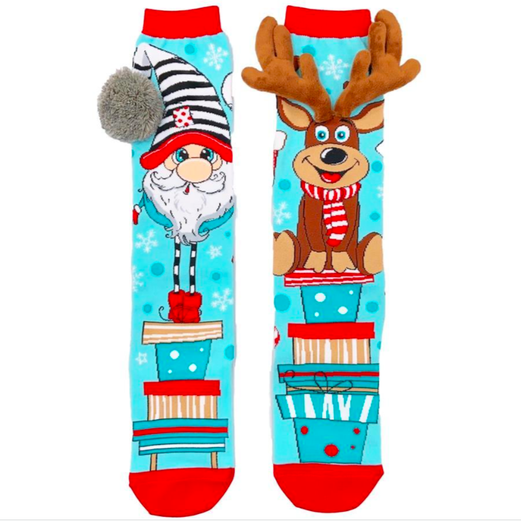 MADMIA Christmas Toddler Long Knee High Socks - Boy’s Pair - Colour Blue/Red