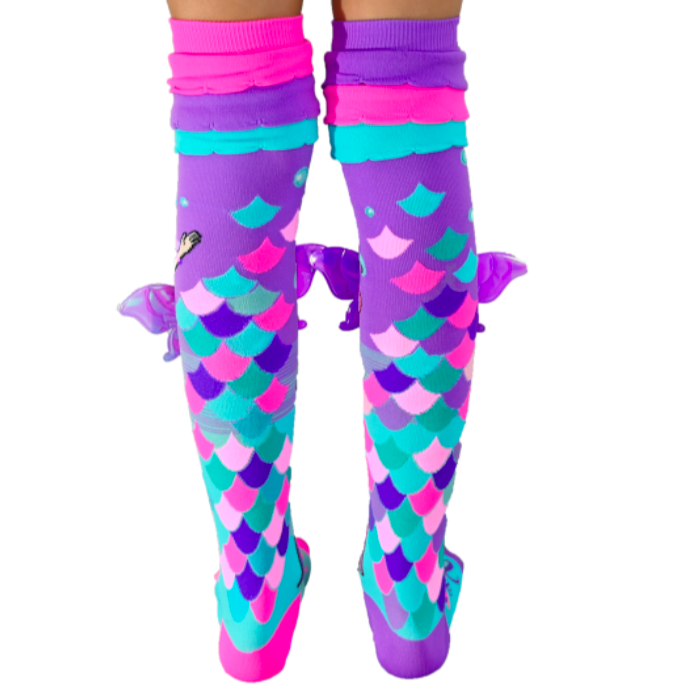 Mermaid Vibes/Seaworld Girls Long Knee High Socks - Toddlers - Pink/Purple/Green