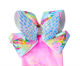 MADMIA Girl's Unicorn Bows Kids & Adults Long Knee High Socks - pink/blue/yellow