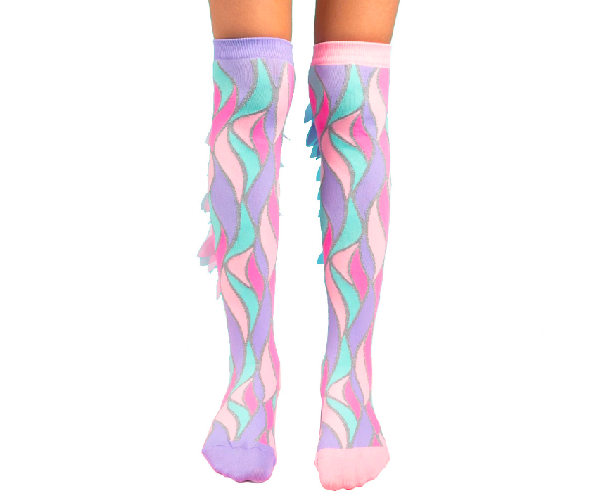 Madmia Fairy Floss Kids & Adults Long Knee High Socks - Girls Pair - Pink/Purple