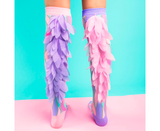 Madmia Fairy Floss Kids & Adults Long Knee High Socks - Girls Pair - Pink/Purple