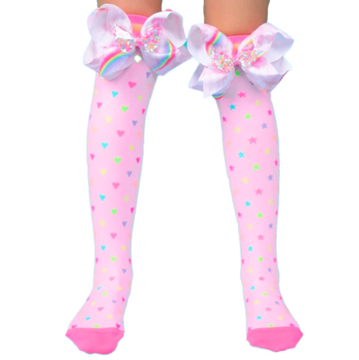 MADMIA Sprinkles Kids & Adults Long Knee High Socks - Girls Unisex - Colour Pink