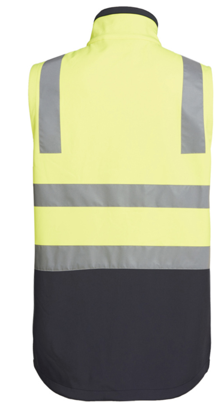 Munka Mens Hi Vis Soft Shell Vest Workwear Work - Yellow/Navy