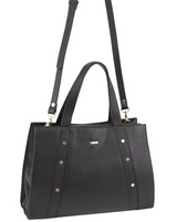 Morrissey Womens Italian Structured Leather Bag Tote Handbag Ladies - Black