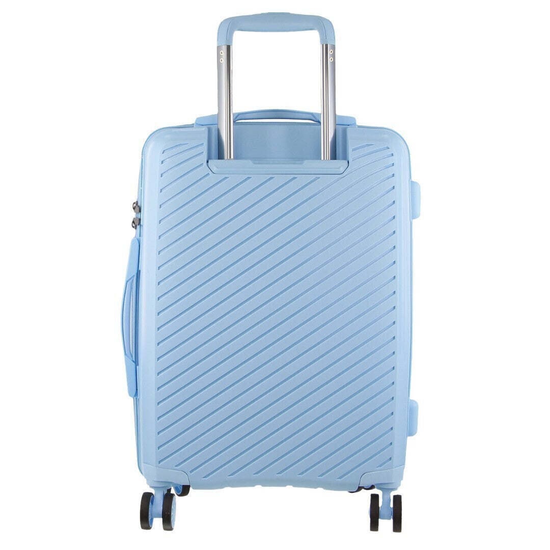 Pierre Cardin Inspired Milleni Hardshell 3-Piece Luggage Set in Blue + FREE Bags