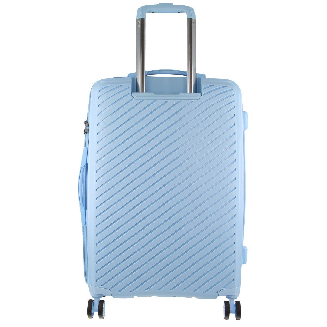 Pierre Cardin Inspired Milleni Checked Luggage Bag Travel Carry On Suitcase 75cm (124L) - Blue