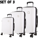 Pierre Cardin Inspired Milleni Hardshell 3-Piece Luggage Bag Set Travel Suitcase - White