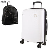 Pierre Cardin Inspired Milleni Luggage White Bag Medium + FREE Milleni Backpack