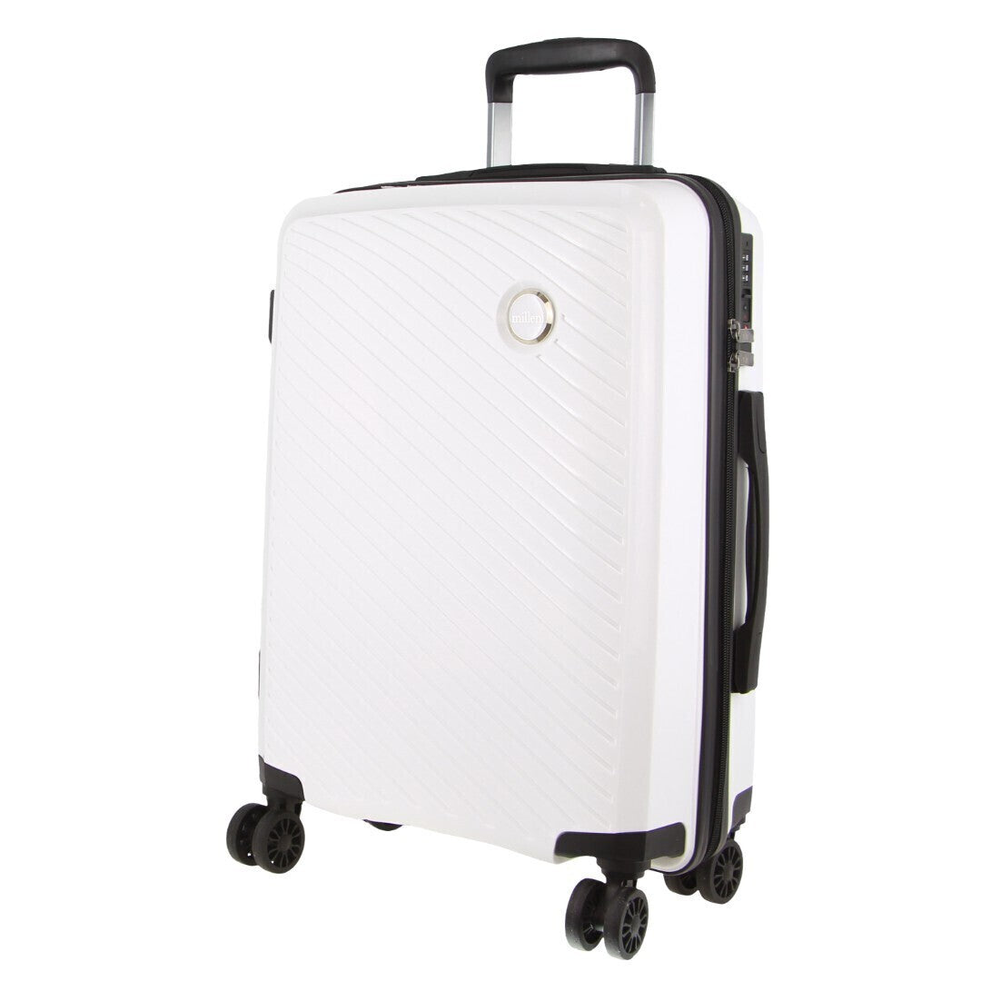 Pierre Cardin Inspired Milleni Luggage White Bag Medium + FREE Milleni Backpack