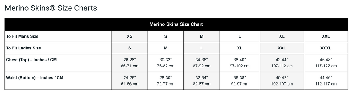 Merino Skins Mens Classic Crew Neck Long Sleeve Top T-Shirt Baselayer - Black