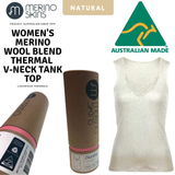 MERINO SKINS Ladies Dianthe Tank Top Thermal Merino Wool Rich Thermals - Natural