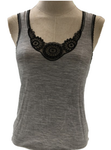 MERINO SKINS Ladies Dianthe Tank Top Thermal Merino Wool Rich Thermals - Soft Grey Marle