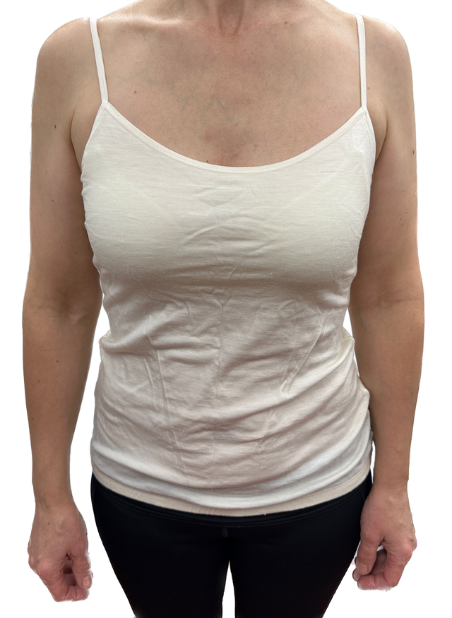 MERINO SKINS Womens Essential Camisole Wool Thermal Top Thermals Cami - Natural