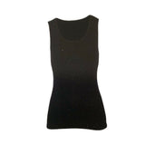 MERINO SKINS Ladies Scoop Neck Tank Top Sleeveless Wool Thermals - Black