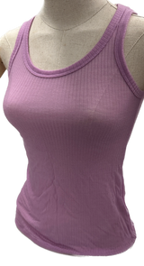 MERINO SKINS Wool Ladies V-Neck Tee Thermal Top Sleeveless Tank - Hyacinth