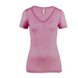 MERINO SKINS Ladies Verona V-Neck Tee Thermal Top Wool Blend Thermals - Hyacinth