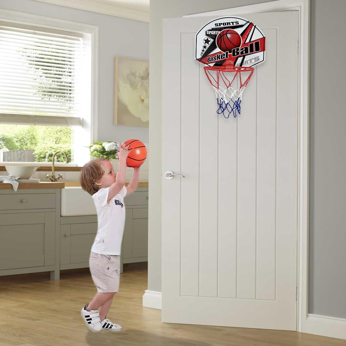 Mini Basketball Hoop Ring Kids Toy Children Door Indoor Hang Backboard