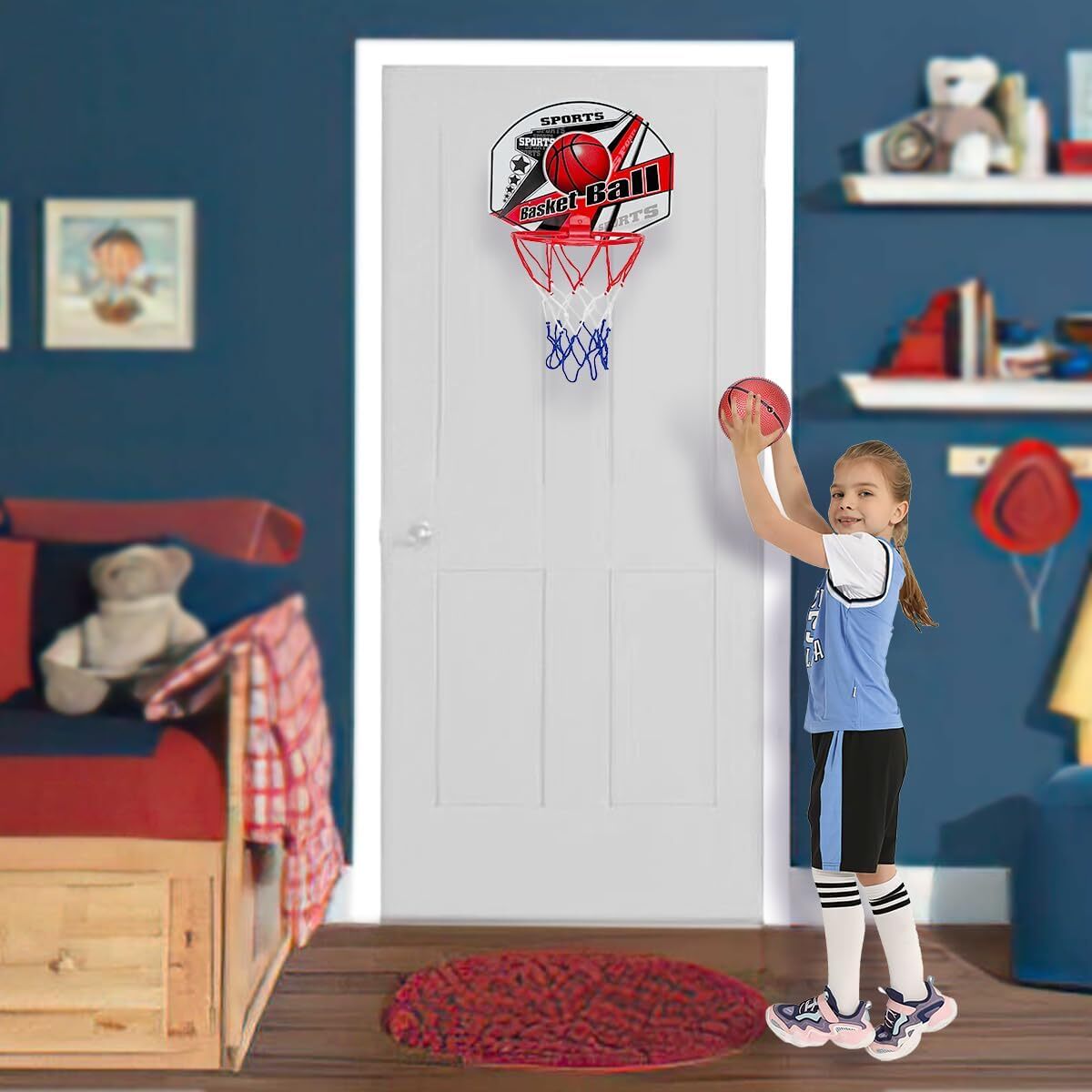 Mini Basketball Hoop Ring Kids Toy Children Door Indoor Hang Backboard