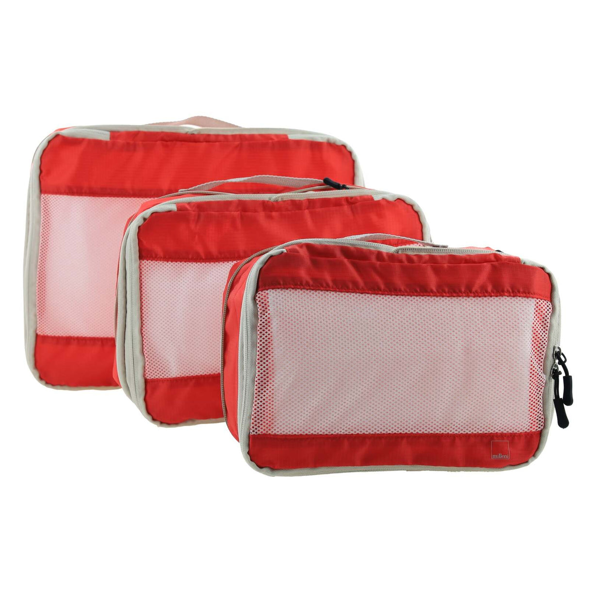 Milleni Compact Electrolight Packing Cubes Travel Space Saving Bags in Red