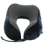 Milleni Memory Foam Comfort Ergonomic Air Travel Neck Pillow Neck Support Flight - Black