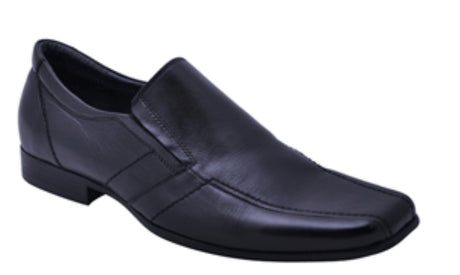 MUSKI Florence River Mens Formal Slip On Leather Shoes Work Wedding - Black