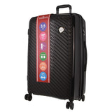 Monaco Checked Luggage Bag Travel Carry On Suitcase 75cm (124L) - Black