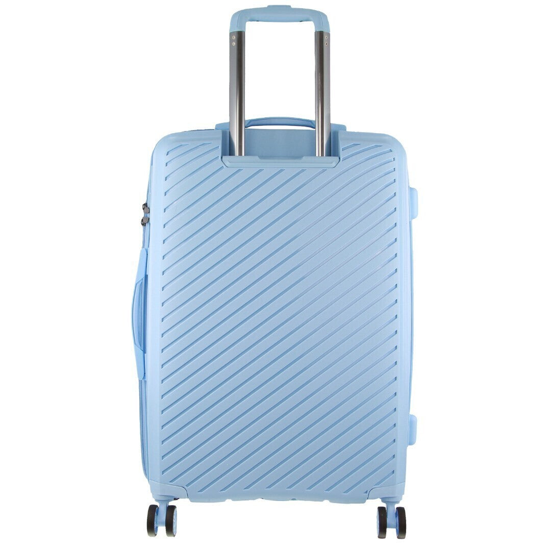 Monaco Checked Luggage Bag Travel Carry On Suitcase 75cm (124L) - Blue