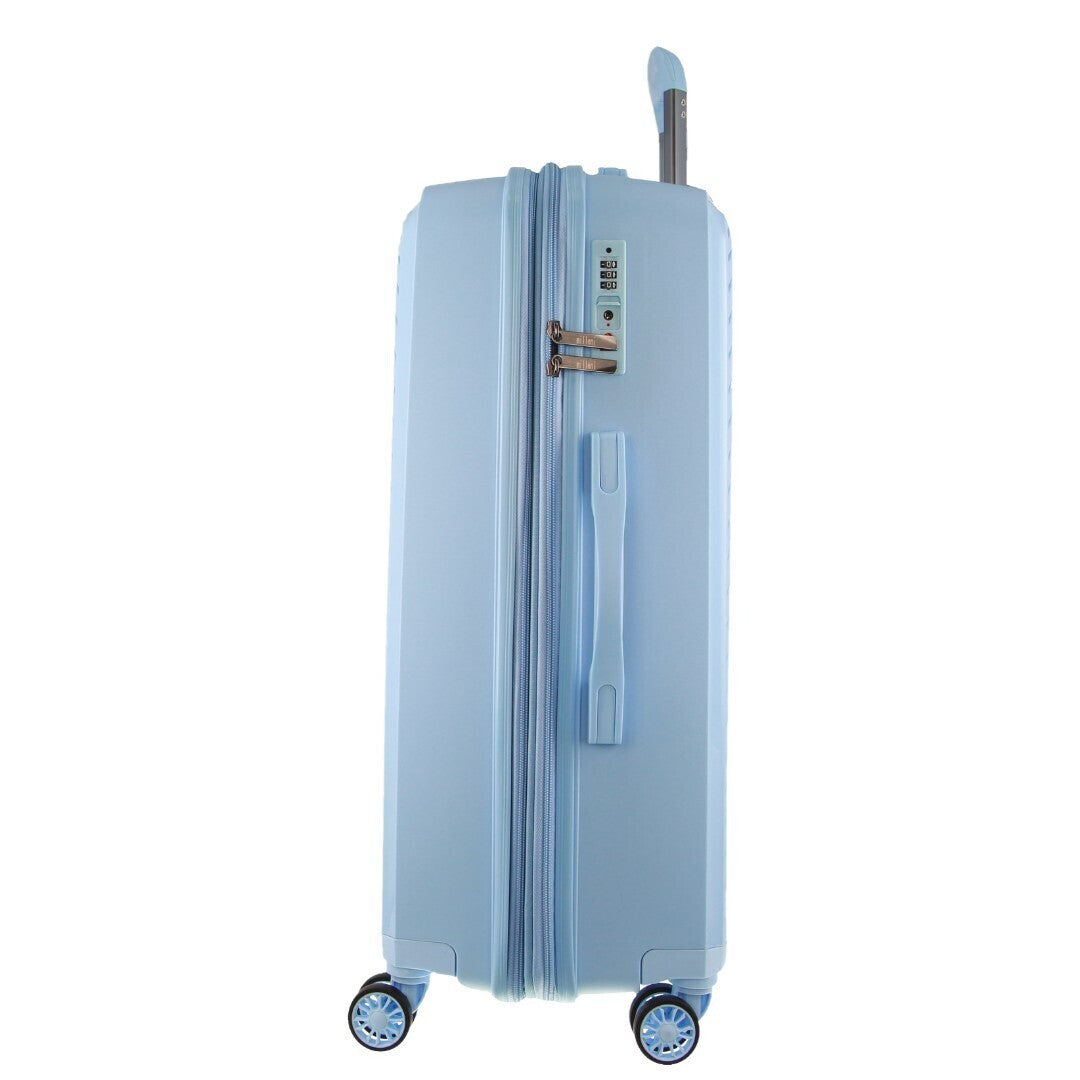 Monaco Checked Luggage Bag Travel Carry On Suitcase 75cm (124L) - Blue