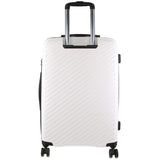 Monaco Checked Luggage Bag Travel Carry On Suitcase 75cm (124L) - White