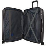 Monaco Checked Luggage Bag Travel Carry On Suitcase 65cm (82.5L) - Black